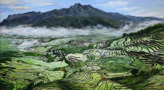 尤溪联合梯田---林圣元油画 尤溪联合梯田---林圣元油画